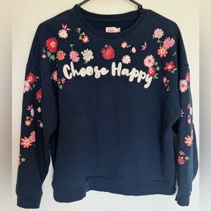 🌺 Wonder Nation Dark Blue Floral Sweatshirt